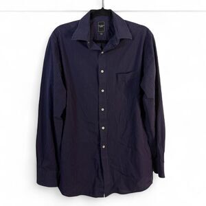 U.S. POLO ASSN. Men's Dress Shirt M (15-15.5 34/35) Purple Stripe Long Sleeve